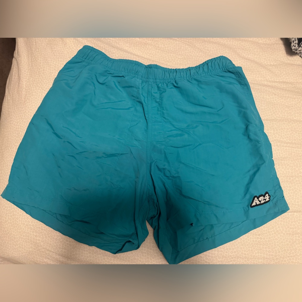 A24 teal shorts unisex M